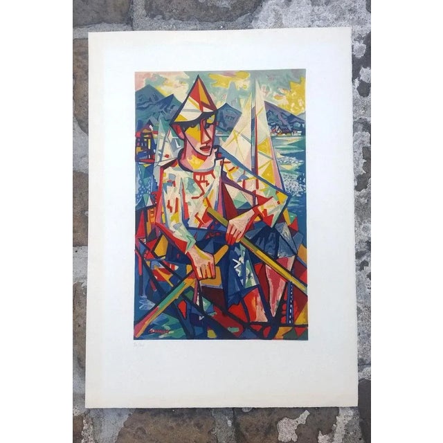 The harlequin Very nice lithograph by Charles Walch - 1969 Signed in the board and numbered in pencil 30/100 Dimensions...