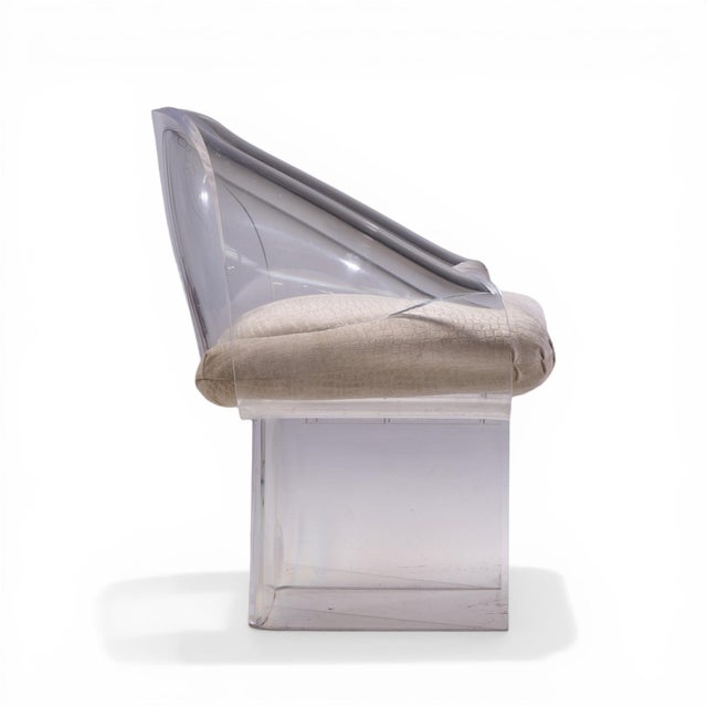 Transparent Robert Van Horn Mid Century Lucite Ribbon Chair For Sale - Image 8 of 9