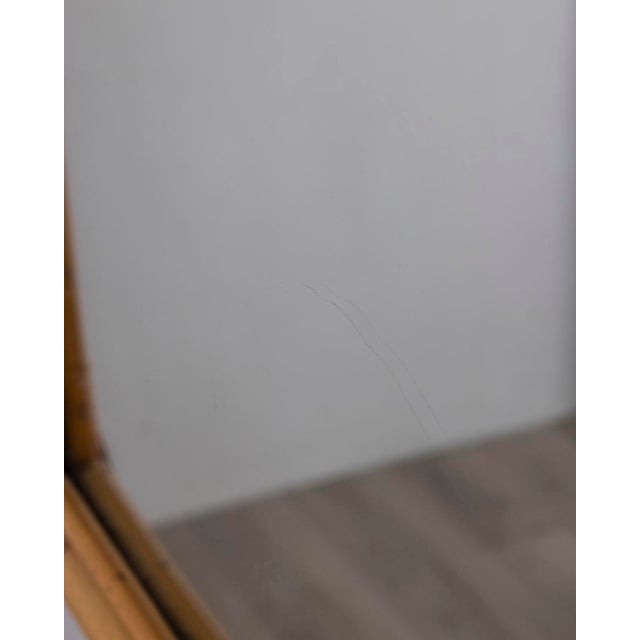 Wood Vintage Bamboo Wall Mirror, Italy, 1960s For Sale - Image 7 of 9