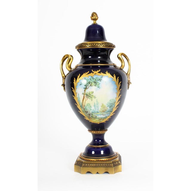 Paris Porcelain & Ormolu Mounted 3 Piece Mantel Set, Early 20th Century, Set of 3 For Sale - Image 14 of 18