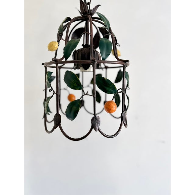 French Citrus Fruit Tole Cage Chandelier by J.P. Ryckaert, 1990s For Sale - Image 12 of 18