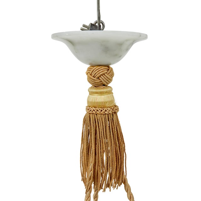 1930s Art Deco Hand-Carved Alabaster Ceiling Light, 1930s For Sale - Image 5 of 12