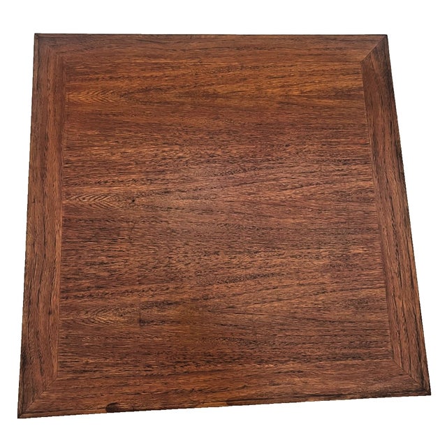 Wood 1960s MCM Ming Style Wood Coffee / End Table With Open Geometric Fretwork Lower Shelf For Sale - Image 7 of 12