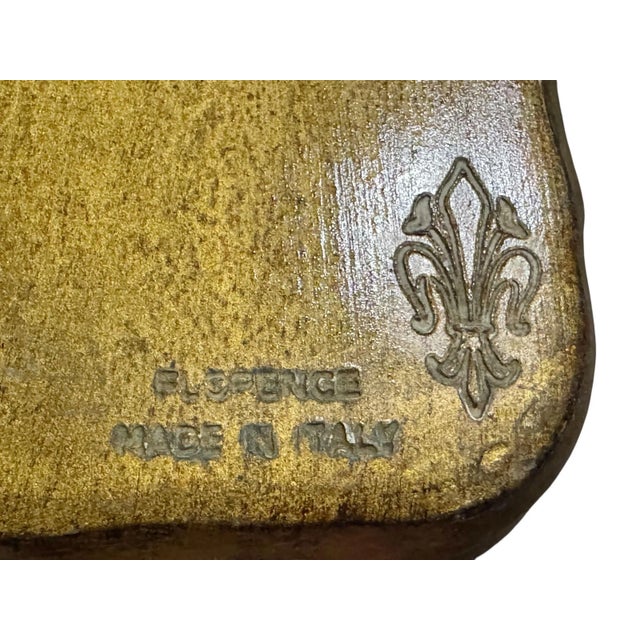 Wood Red and Gold Florentine Tray For Sale - Image 7 of 7