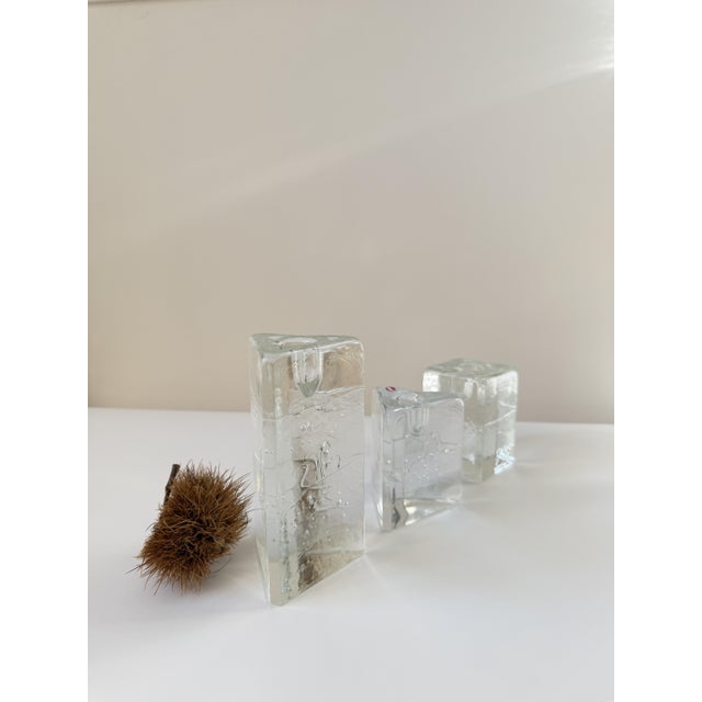 Arkipelago Ice Glass Candleholders by Timo Sarpaneva for Iittala, Finland, 1980s, Set of 3 For Sale - Image 11 of 15