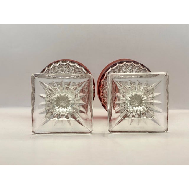 Glass 1960s Ruby Rimmed Water Goblets- A Pair For Sale - Image 7 of 9