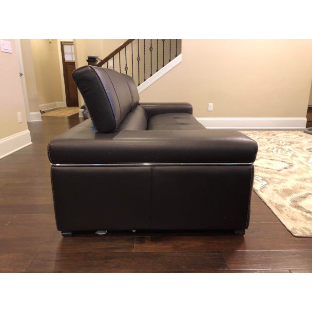 Natuzzi Italia Avana Black Leather Sofa Set 2 Piece Chairish