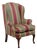 Queen Anne Upholstered WIng Chair W. Down Cushion For Sale