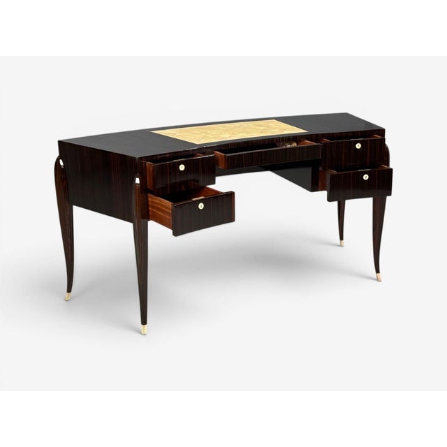 1900 - 1909 Émile-Jacques Ruhlmann Attr., Desk, Macassar Mahogany, Shagreen, France, 1900s For Sale - Image 5 of 17