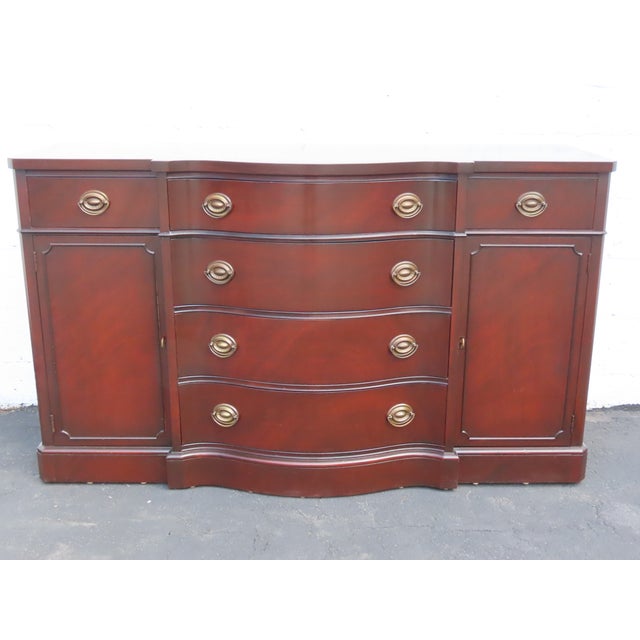 1940s Drexel 1940s Mahogany Long Credenza Sideboard Media Console 6626 For Sale - Image 5 of 18