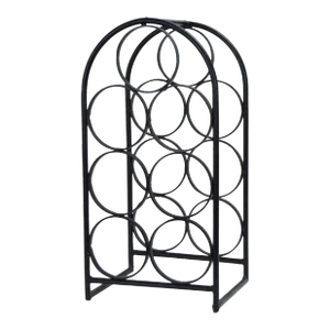 Mid 20th Century Vintage Arthur Umanoff Mid-Century Modern Wrought Iron Seven Wine Bottle Rack