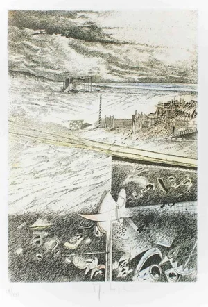 Spiaggia e Soria - Original Etching by Mario Logli - 1986 1986