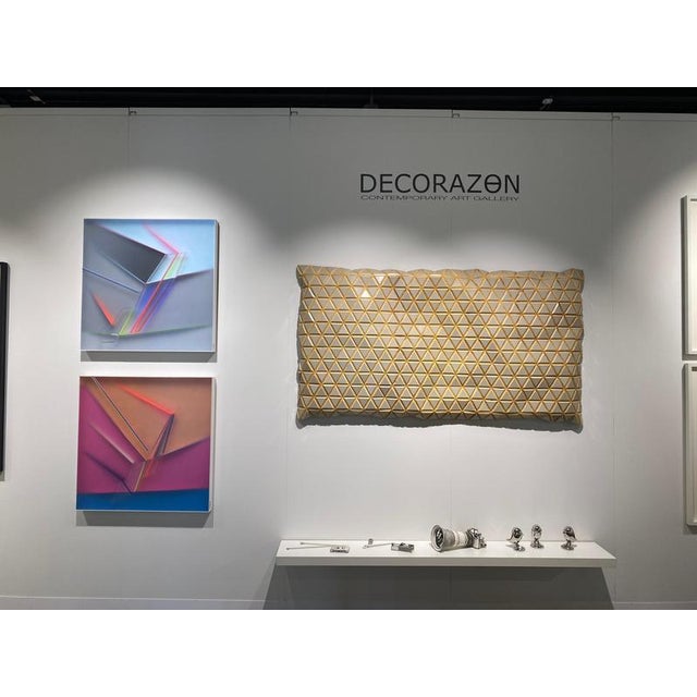 Kal Mansur, Abstract Pink Sojourn One Wall Sculpture, 2025, Acrylic For Sale - Image 14 of 16