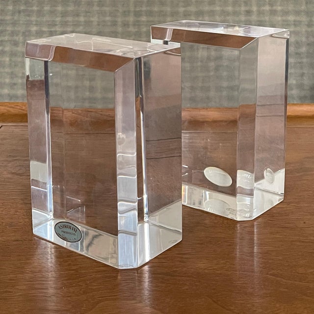 Mid-Century Modern Ritts Astrolite Lucite Bookends For Sale - Image 3 of 5