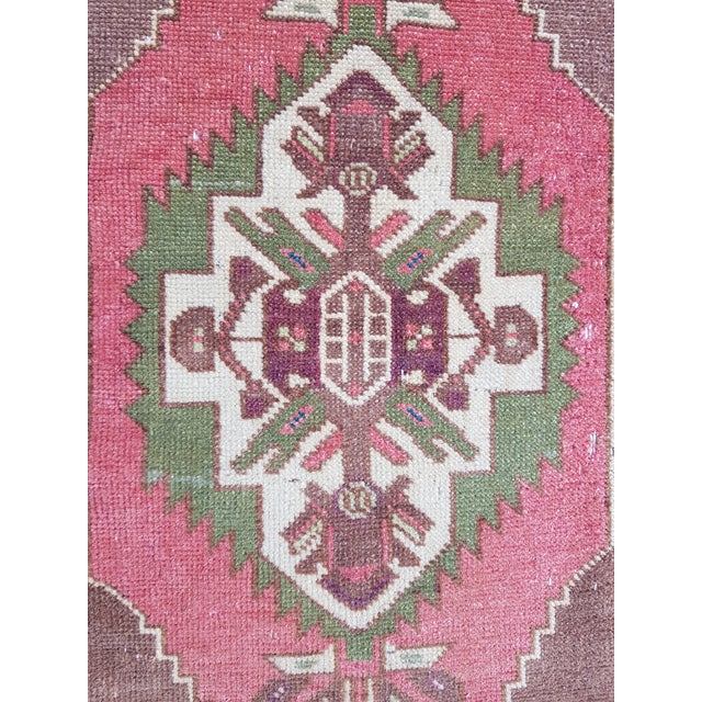 1950s Geometric Oushak Handmade Rug For Sale - Image 5 of 5