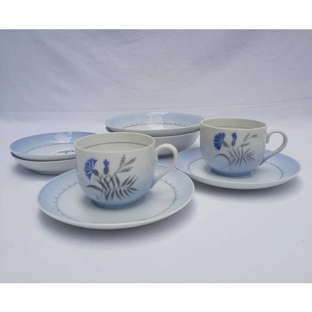 Vintage Bing and Grondahl Cornflower Tea Set- 8 Pieces For Sale - Image 10 of 10