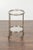 Italian Oval Midcentury Steel Trolley with Pierced Gallery and Mirrored Shelves For Sale - Image 4 of 12