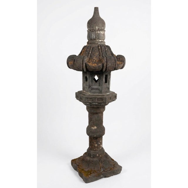 Japanese Antique Japanese Style Pagoda Garden Lantern (Tachi-Gata) For Sale - Image 3 of 12