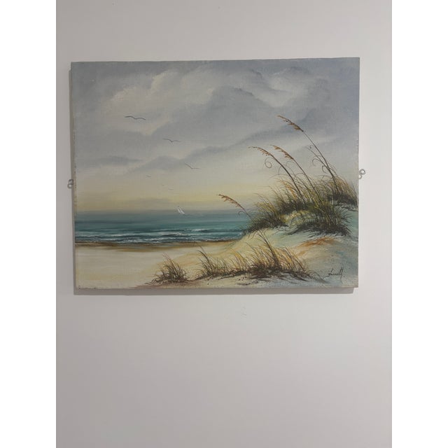 Vintage Seascape Painting on Canvas For Sale - Image 9 of 10