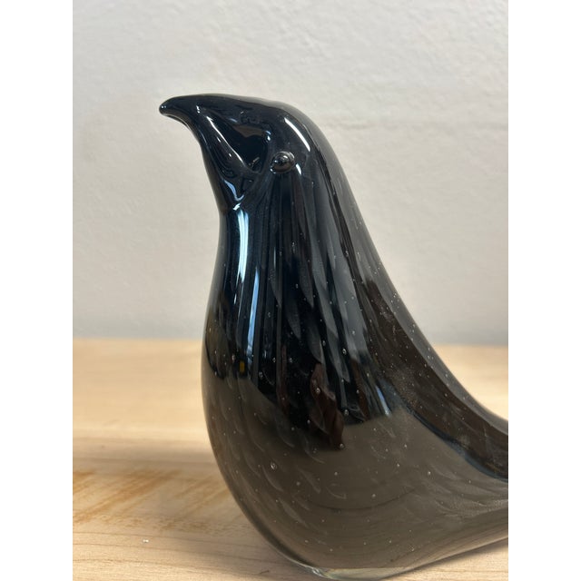 Glass 1960s Vintage Murano Style Glass Crow For Sale - Image 7 of 12