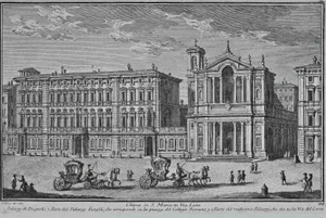 After Giuseppe Vasi, Chiesa di S. Maria in Via Lata, Etching, 18th Century
