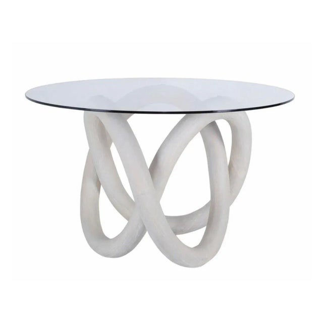 1970s Wooden White Knot Side Table With Glass Top | Chairish