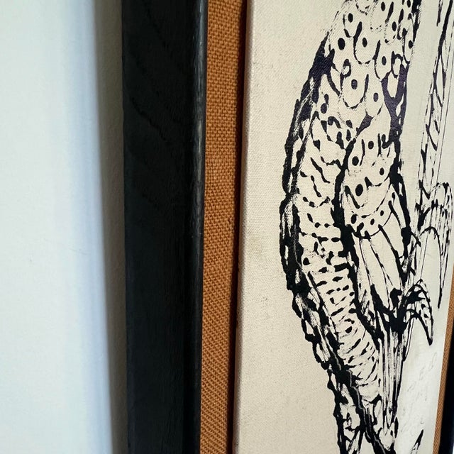 1960s Original Painting of a Rooster in the Style of Picasso Signed For Sale - Image 9 of 11