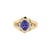 Blue 14k Yellow Gold 1.4cts Tanzanite and Natural Diamonds Ring | Ov 8x6mm, Size 6.75 For Sale - Image 8 of 8
