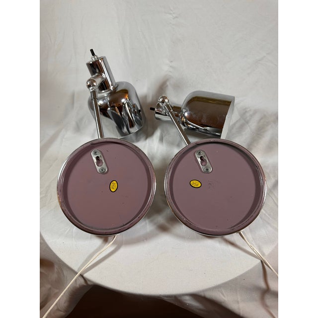 Underwriters Laboratories 1970s Underwriters Laboratories Chrome Wall Sconces - a Pair For Sale - Image 4 of 9