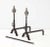 Stunning set of 1890's large andirons with matching fireplace tools, made of solid iron and bronze the finials have been...