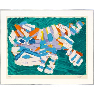 Karel Appel, Stalking Cat (Framed Hand Signed Lithograph) For Sale