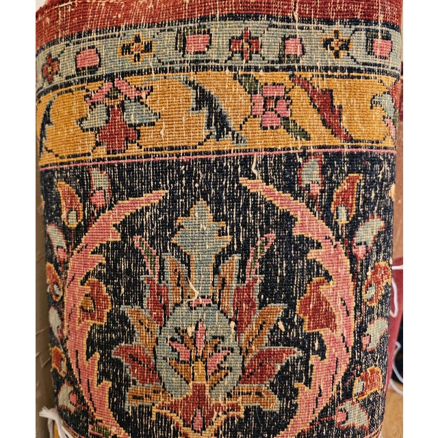 Vintage Persian Kashan Rug, Hand-Knotted Wool, Allover Floral Pattern, Red & Navy, 9x14 For Sale - Image 17 of 17