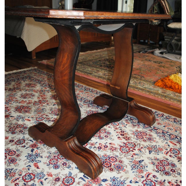 Early 20th Century Antique Empire Styled Mahogany Library Table For Sale - Image 5 of 13