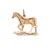 Finely detailed vintage horse charm crafted in 14k yellow gold. The trotting horse is smaller in scale (3/4 inch diameter)...