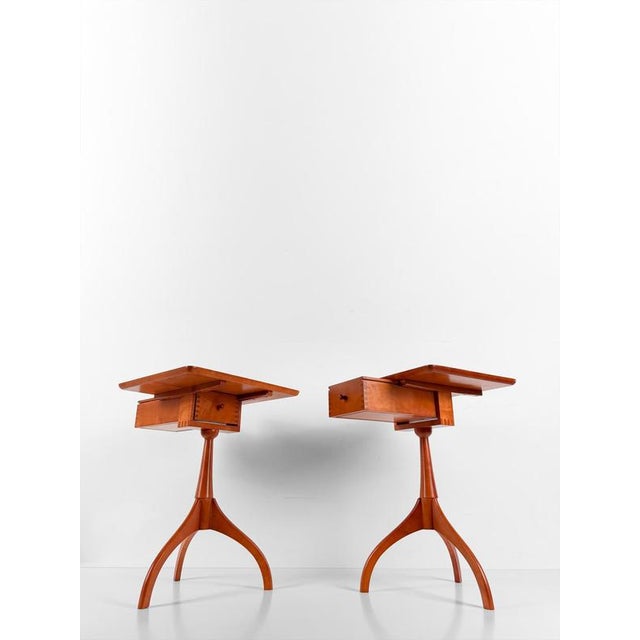 American Side Tables in Cherry Wood by De Padova, 1980s, Set of 2 For Sale - Image 3 of 18