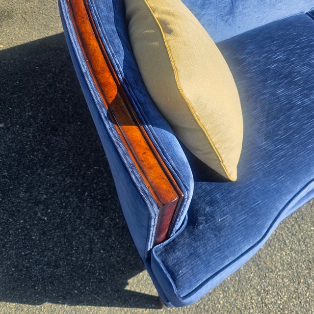 Late 20th Century Theodore Alexander European Style Jule Sofa in Blue Velvet. For Sale - Image 10 of 10