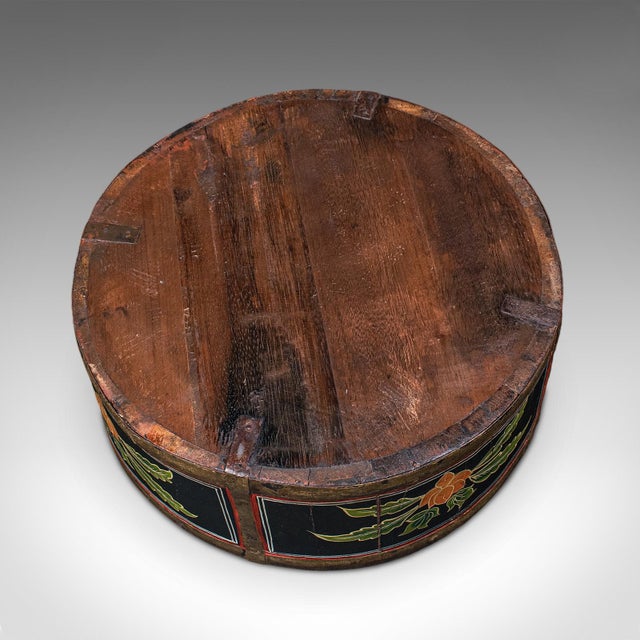 Wood Antique Cheese Wheel Carrier, English, Handpainted Walnut, Dairy Tray, Edwardian For Sale - Image 7 of 10