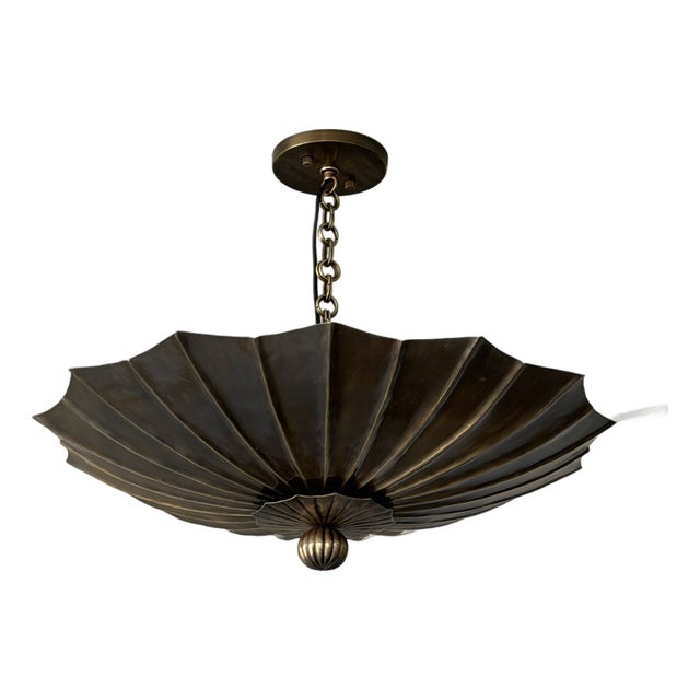 Antique Brass Pendant Light, Handmade Vintage Ceiling Light Fixture For Sale