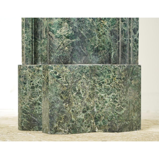 Antique Bolection Dark Green Marble Mantel For Sale - Image 15 of 16