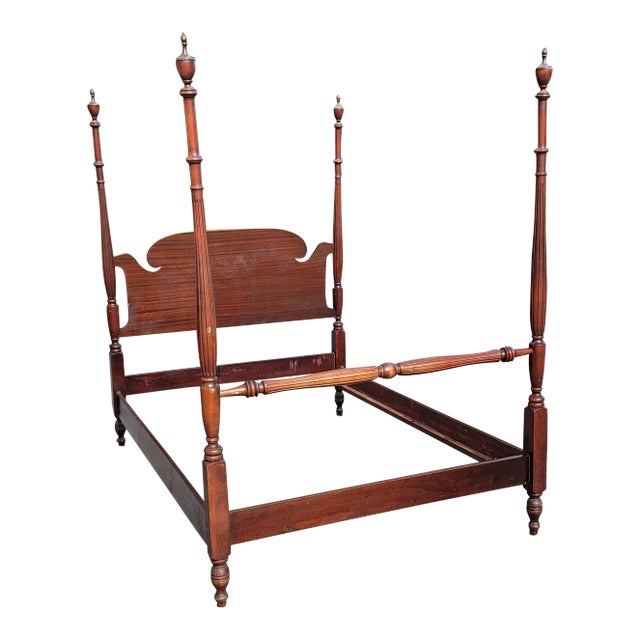 1930s Vintage Mahogany Full Size Poster Bedstead For Sale
