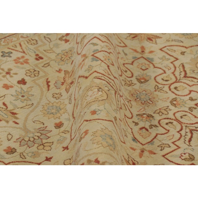 Cream Rug & Kilim’s Tabriz Style Rug in Cream and Red With Floral Patterns For Sale - Image 8 of 9