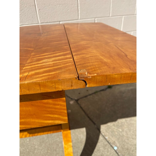 Wood Early 20th Century Antique Austrian Biedermeier Drop Leaf Table For Sale - Image 7 of 12