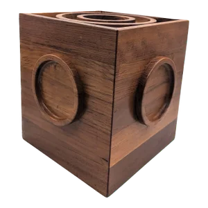 1960s Jens Quistgaard Dansk Teak Wood Cube Shaped Ice Bucket