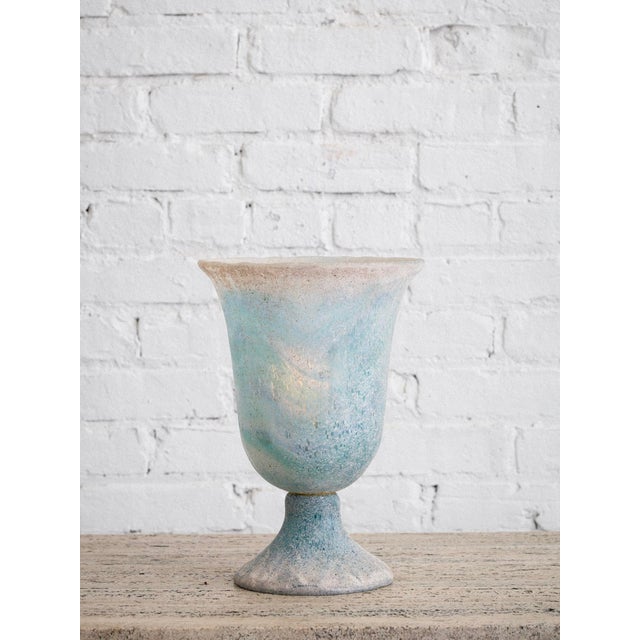 Chalice-shaped table lamp from Seguso’s Scavo collection, produced in the 1970s. Scavo glass is an ornamental glass...