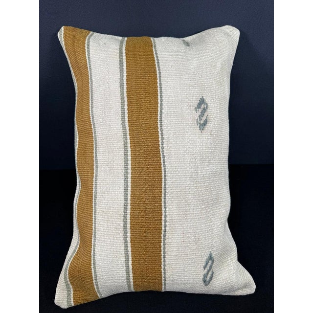 Turkish Hemp Pillow Cushion Natural Beige Brown Cushion Cover 16x24 For Sale - Image 4 of 4