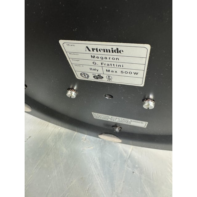 Black Italian Brutalist Black Megaron Uplighter Floor Lamp by Gianfranco Frattini for Artemide, 1980s For Sale - Image 8 of 16