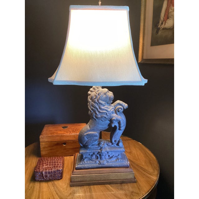 Mid 19th Century Cast Iron Lion Doorstop Conversion to a Lamp For Sale - Image 4 of 7