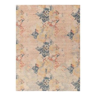 Rug & Kilim’s Oversized Brocade Rug in Pink and Blue, 12x15 For Sale