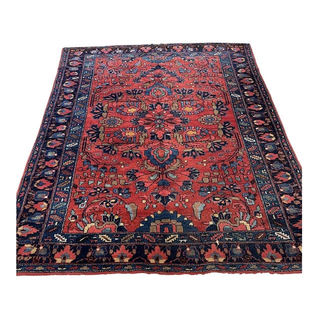 Antique 1910s Persian Lilihan Rug 5.7' X 6.8' (174cm X 207cm) For Sale