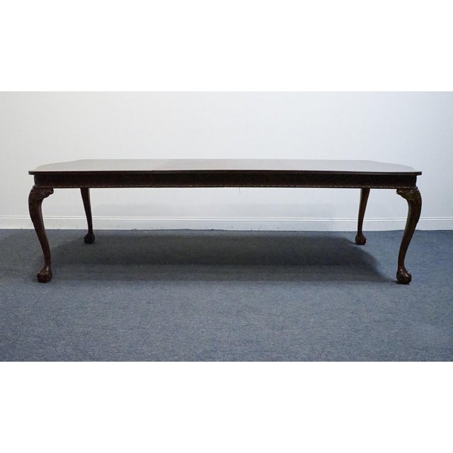 Chippendale Universal Furniture Banded Bookmatched Mahogany Traditional Chippendale Style 110" Dining Table 0225-657 For Sale - Image 3 of 11